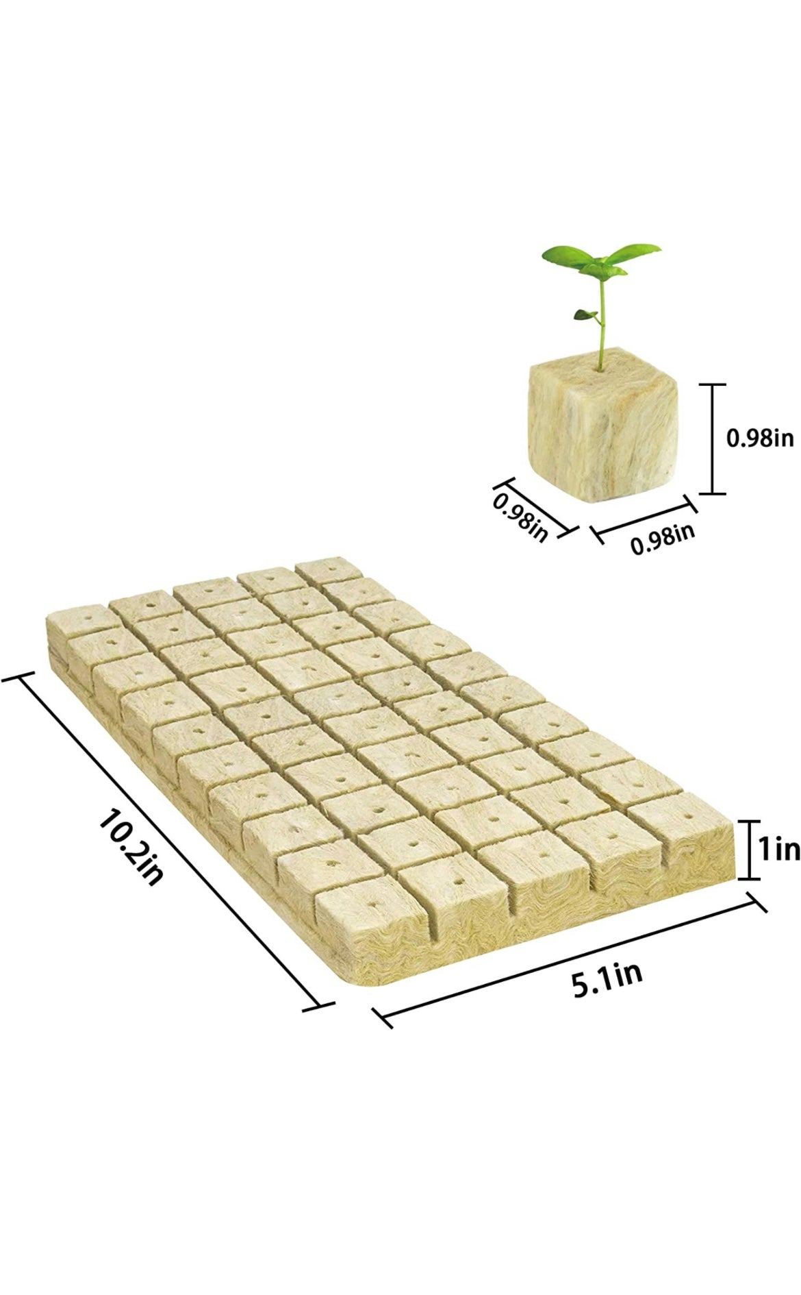 50 Cell Rockwool Seed Starter Cubes