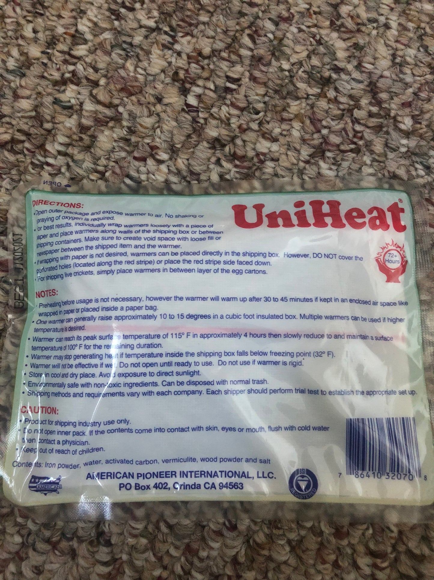 Uniheat 72hr heat pack